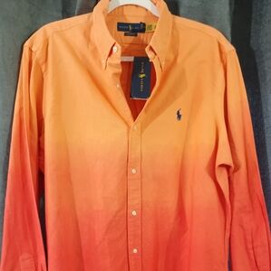 NWT POLO RALPH LAUREN MENS BUTTON DOWN FADED ORANGE SIZE LARGE NEW